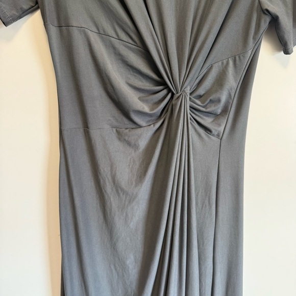 ORANGE CREEK Gray Knot Waist Maternity Maxi Dress S Small Short Sleeve - Picture 4 of 9